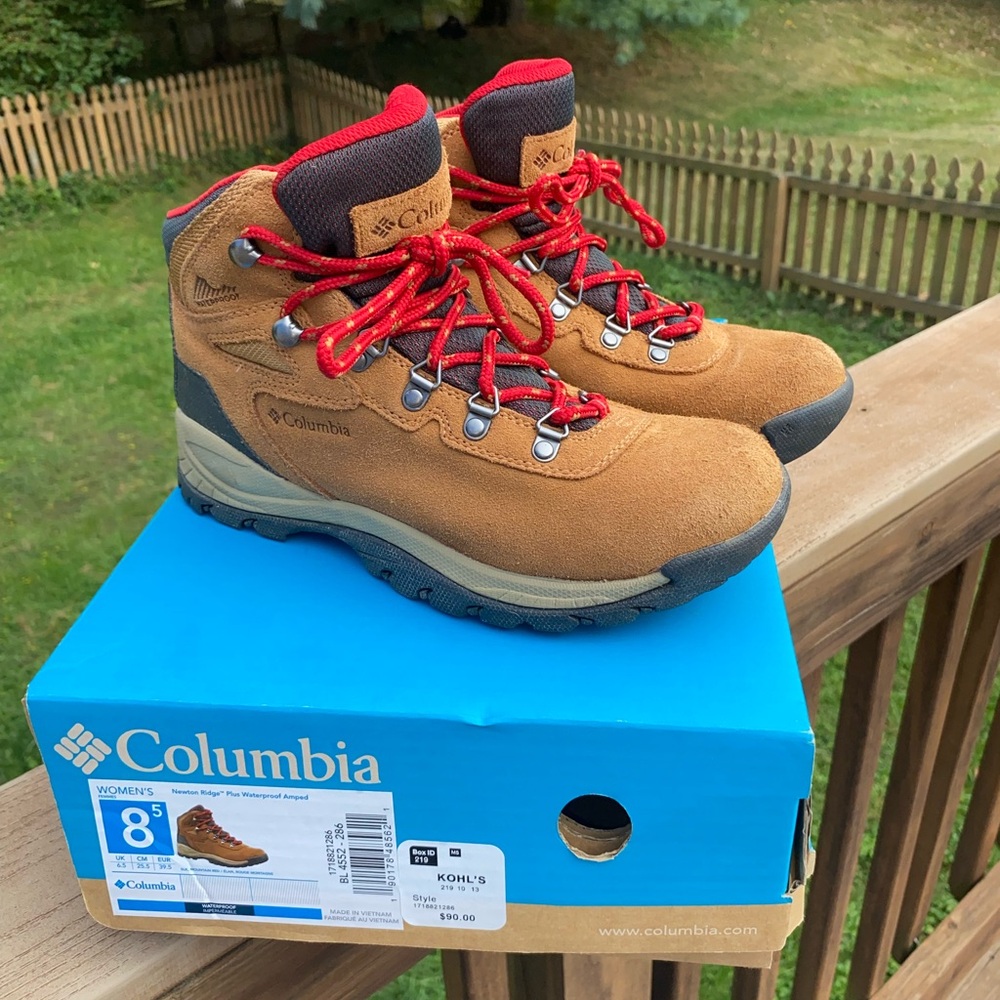 Columbia Red and Brown Hiking Boots